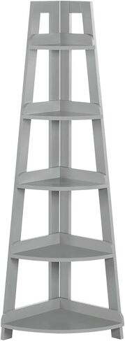 RiverRidge Amery 5-Tier Corner Ladder Shelf, Gray in Saudi Arabia