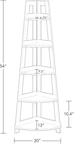 RiverRidge Amery 5-Tier Corner Ladder Shelf, Gray in Saudi Arabia