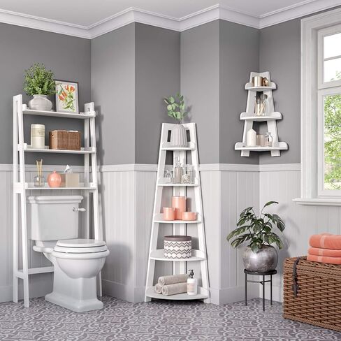 RiverRidge Amery 5-Tier Corner Ladder Shelf, Gray in Saudi Arabia