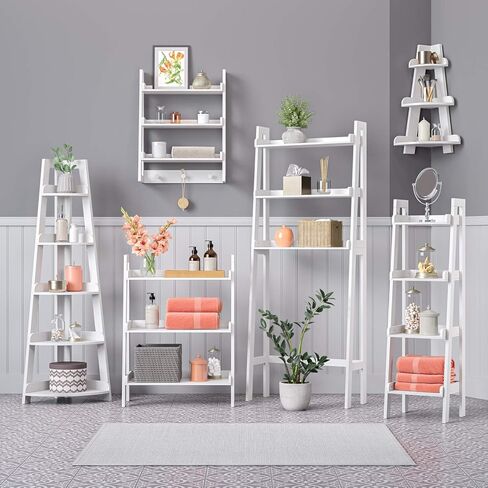 RiverRidge Amery 5-Tier Corner Ladder Shelf, Gray in Saudi Arabia