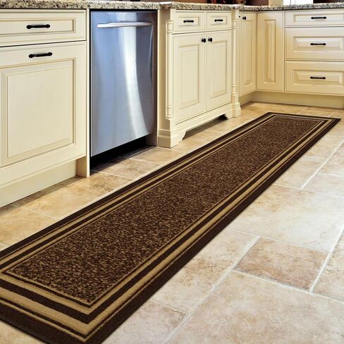 Ottomanson Bordered Brown Ottohome Collection Contemporary, Area Rug-3'3" x 5' in Saudi Arabia