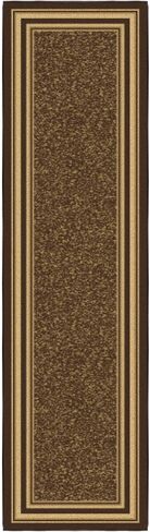 Ottomanson Bordered Brown Ottohome Collection Contemporary, Area Rug-3'3" x 5' in Saudi Arabia