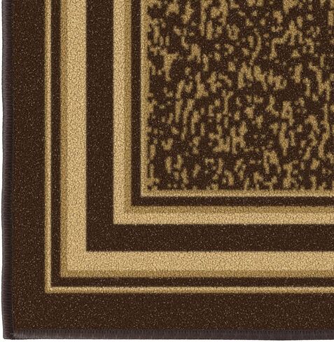 Ottomanson Bordered Brown Ottohome Collection Contemporary, Area Rug-3'3" x 5' in Saudi Arabia