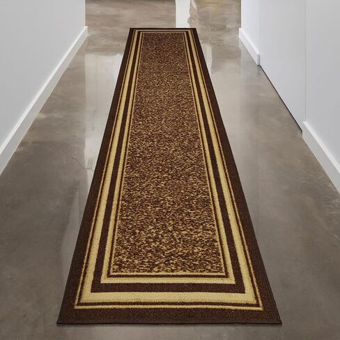 Ottomanson Bordered Brown Ottohome Collection Contemporary, Area Rug-3'3" x 5' in Saudi Arabia