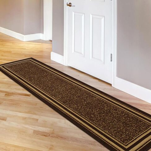 Ottomanson Bordered Brown Ottohome Collection Contemporary, Area Rug-3'3" x 5' in Saudi Arabia