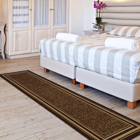 Ottomanson Bordered Brown Ottohome Collection Contemporary, Area Rug-3'3" x 5' in Saudi Arabia