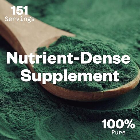 Purisure Organic Spirulina Powder, 453g, Pure Spirulina Powder, Green Algae Powder Superfood Supplement, Preferred to Chlorella, Vegan Spirulina Powder for Smoothies and Protein Drinks, 151 Servings in Kuwait