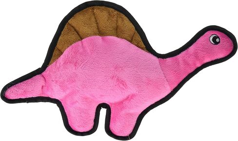 لعبة سناجل بابي تيندر تاف مجعدة - لعبة للكلاب من القطيفة القوية - ديناصور وردي برقبة طويلة مع صوت مجعد وخياطة متينة in Kuwait