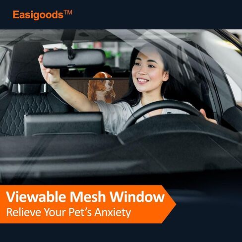 Easigoods Waterproof,Scratch Resistant Car Backseat Cover for Dogs and Pets.Backseat Protector for Small,Medium,Large Cars SUV Truck.Mesh Window,Useful 3 Pockets,Kid-and-Dog Shareable Backseat in Saudi Arabia