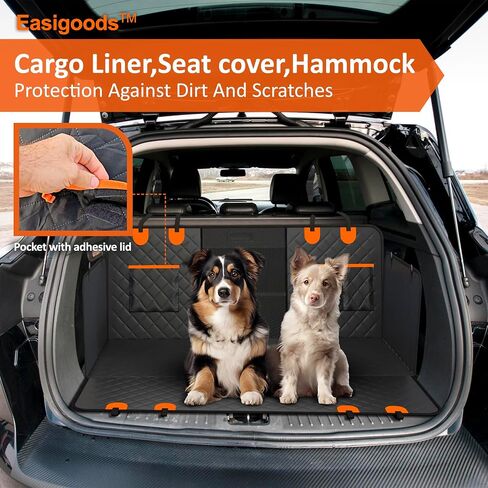 Easigoods Waterproof,Scratch Resistant Car Backseat Cover for Dogs and Pets.Backseat Protector for Small,Medium,Large Cars SUV Truck.Mesh Window,Useful 3 Pockets,Kid-and-Dog Shareable Backseat in Saudi Arabia