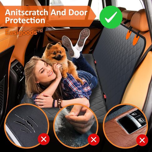 Easigoods Waterproof,Scratch Resistant Car Backseat Cover for Dogs and Pets.Backseat Protector for Small,Medium,Large Cars SUV Truck.Mesh Window,Useful 3 Pockets,Kid-and-Dog Shareable Backseat in Saudi Arabia