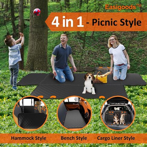 Easigoods Waterproof,Scratch Resistant Car Backseat Cover for Dogs and Pets.Backseat Protector for Small,Medium,Large Cars SUV Truck.Mesh Window,Useful 3 Pockets,Kid-and-Dog Shareable Backseat in Saudi Arabia