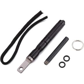 DOSMAMZ مقاوم للماء قضيب حديدي مشعل نار، قضيب مغنيسيوم من الصلب الصوان EDC Gear، مع مهاجم مكشطة وقضيب فولاذي من الصوان الملولب الإضافي القابل للاستبدال
