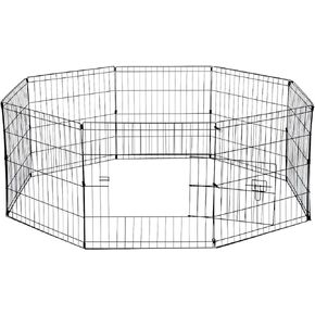 Dog Exercise Pen Pet Playpens for Small Dogs - Puppy Playpen Outdoor Back or Front Yard Fence Cage Fencing Doggie Rabbit Cats Playpens Outside Fences with Door - Metal Wire Foldable 8-Panel 30 sq Foot in Kuwait