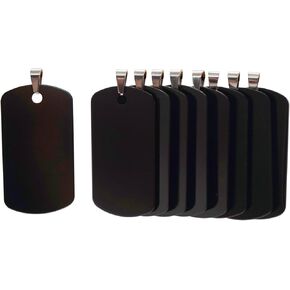 علامات كلب فارغة من الألومنيوم مستطيلة الشكل، علامات تعريف كلب قطط محفورة يدويًا، علامات اسم هوية الحيوانات الأليفة الشخصية، علامة كلب فارغة نحت DIY، مقاس 46 مم × 25 مم، أسود 12 قطعة in Kuwait