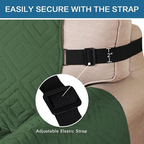 H.VERSAILTEX Reversible Quilted Recliner Covers Water Resistant Furniture Protector for Reclienr Chair with Elastic Straps for Pets Kids Sitting Width Up to 22"(Recliner, Taupe Brown/Beige) in Kuwait