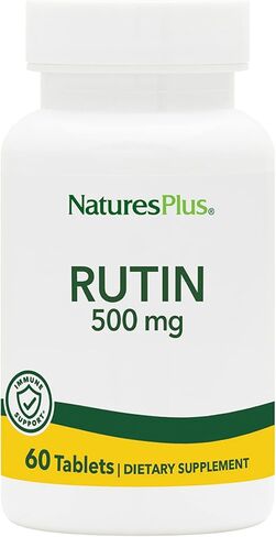 NaturesPlus Rutin 500 mg - 60 Vegetarian Tablets - Vascular & Blood Health Bioflavonoid Supplement - Supports Healthy Capillaries - Antioxidant - Gluten-Free - 60 Servings in Saudi Arabia
