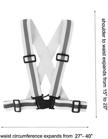 Running Reflective Vest Gear 3 Pack, Adjustable Safety Vest High Visible Reflective Belt Straps Night Walking Vest in Kuwait
