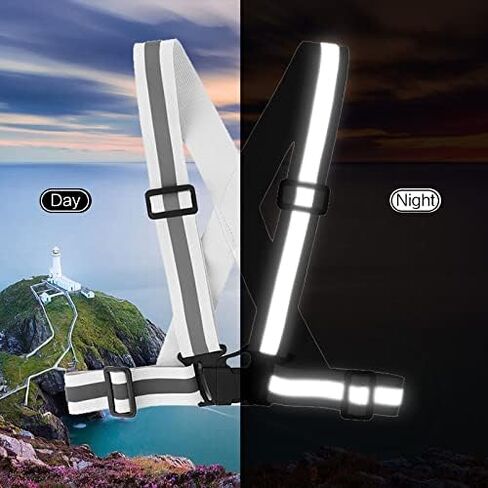 Running Reflective Vest Gear 3 Pack, Adjustable Safety Vest High Visible Reflective Belt Straps Night Walking Vest in Kuwait