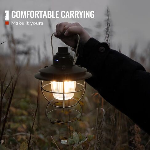 فانوس LED عتيق، فانوس للتخييم قابل لإعادة الشحن، طراز قديم، ديكور كلاسيكي لسطح الطاولة مع تحكم خافت، ضوء خيمة معلق محمول خارجي للتخييم، داخلي (مع أغطية) in Kuwait