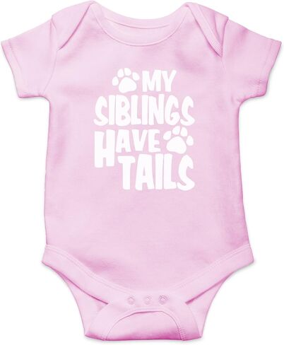 AW Fashions My Siblings Have Tails Baby Bodysuit Funny Cute Newborn Outfit Girl Boy Unisex Romper Clothes in Saudi Arabia