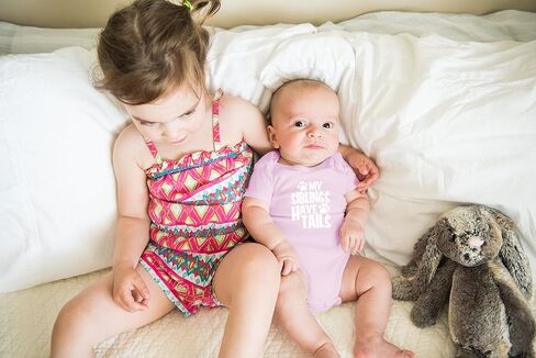 AW Fashions My Siblings Have Tails Baby Bodysuit Funny Cute Newborn Outfit Girl Boy Unisex Romper Clothes in Saudi Arabia