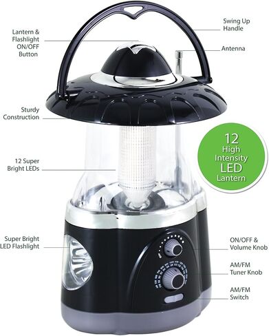 Northpoint Multifunctional Radio Camping Lantern, Battery Powered, LED Lantern, Tent Light, Perfect Lantern Flashlight for Hurricane, Emergency, Survival Kits, Hiking, Fishing, Home Decor. in Saudi Arabia