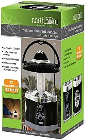 Northpoint Multifunctional Radio Camping Lantern, Battery Powered, LED Lantern, Tent Light, Perfect Lantern Flashlight for Hurricane, Emergency, Survival Kits, Hiking, Fishing, Home Decor. in Saudi Arabia