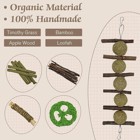 ألعاب الأرنب Ysenchan، ألعاب مضغ الأرنب، ألعاب خنزير غينيا، ألعاب الهامستر، ألعاب شينشيلا، يعامل الأرانب كعك تيموثي هاي، عصي خشب التفاح، ألعاب شينشيلا للعناية بالمولي in Kuwait