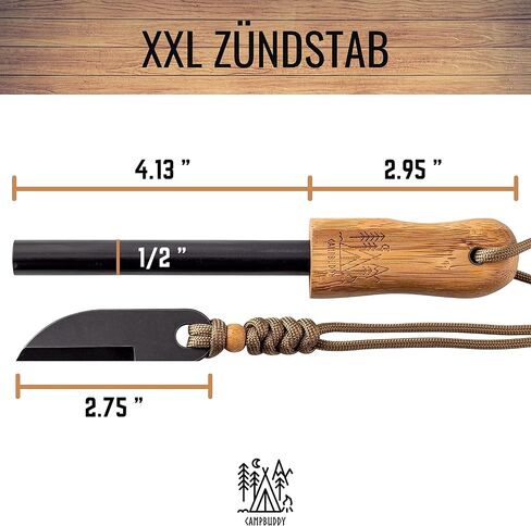 Camp Buddy „Bamboo Fire Starter Kit - Large Magnesium Flint and Steel for Your Bushcraft, Survival, Camping and Fire Starter Backpacking Gear in Saudi Arabia