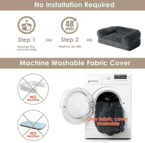 EHEYCIGA Orthopedic Foldable Human Dog Bed - 72x44x11, Grey in Kuwait