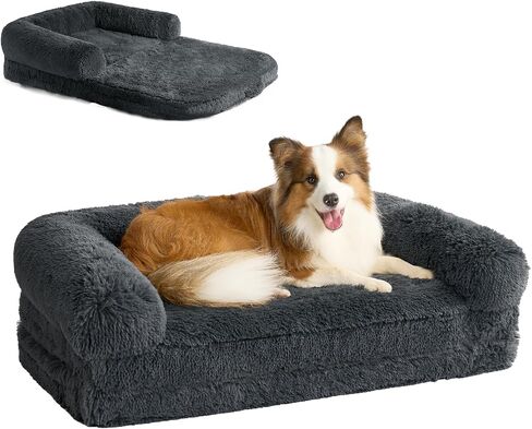 EHEYCIGA Orthopedic Foldable Human Dog Bed - 72x44x11, Grey in Kuwait