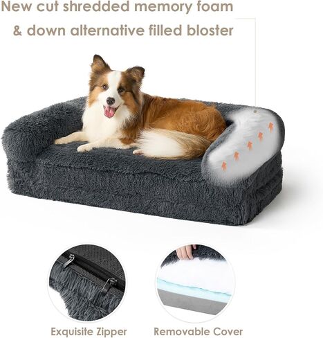 EHEYCIGA Orthopedic Foldable Human Dog Bed - 72x44x11, Grey in Kuwait