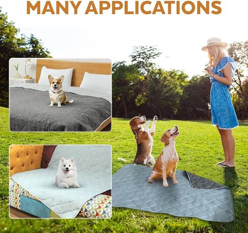 DOCABU Waterproof and Anti-Slip Dog Bed Cover Rug Pads for Couch Protection Reuseable Mattress Protector Furniture Sofa Bed Cover Dog Bed Blanket Multiple Sizes, Machine Washable in Kuwait