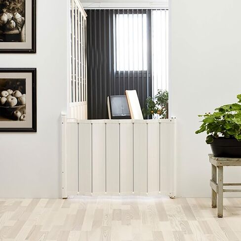Scandinavian Pet Design 60214-92401 Guard Me Plastic Retractable 22 to 36 Inch Pet Safety Gate Barrier with Quick Release Latch, White in Saudi Arabia