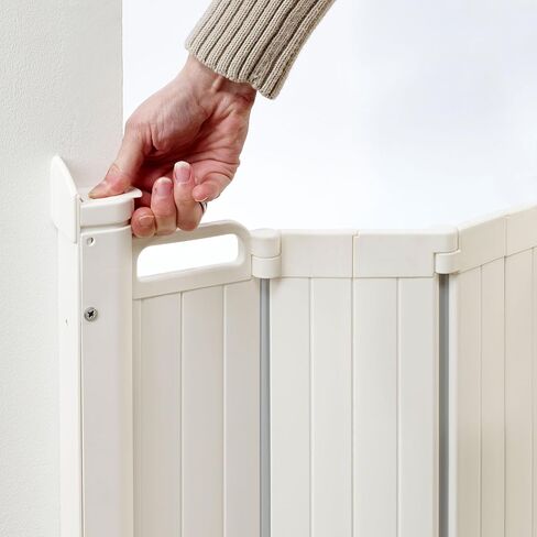 Scandinavian Pet Design 60214-92401 Guard Me Plastic Retractable 22 to 36 Inch Pet Safety Gate Barrier with Quick Release Latch, White in Saudi Arabia