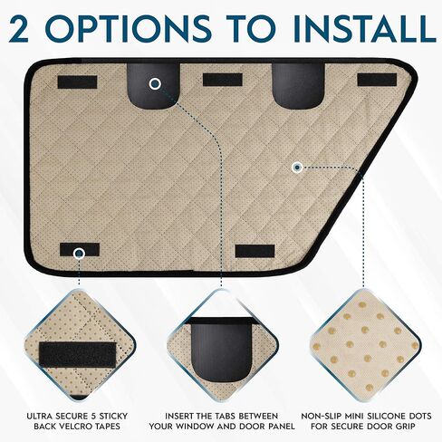 Zone Tech Car Door Pet Barrier - Black Premium Quality Heavy Duty Waterproof, Scratchproof Side Barrier Dog Pet Vehicle Interior Door Cover- Universal Size Fits Cars, Trucks & SUVs (1 Right &1 Left) in Kuwait