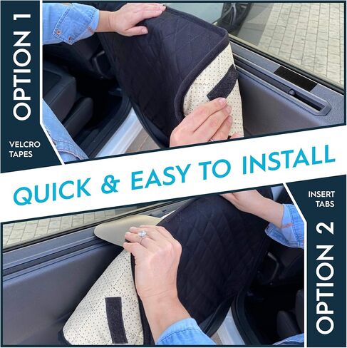 Zone Tech Car Door Pet Barrier - Black Premium Quality Heavy Duty Waterproof, Scratchproof Side Barrier Dog Pet Vehicle Interior Door Cover- Universal Size Fits Cars, Trucks & SUVs (1 Right &1 Left) in Kuwait