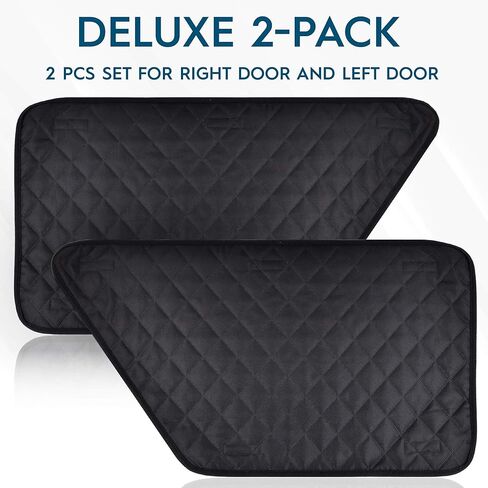 Zone Tech Car Door Pet Barrier - Black Premium Quality Heavy Duty Waterproof, Scratchproof Side Barrier Dog Pet Vehicle Interior Door Cover- Universal Size Fits Cars, Trucks & SUVs (1 Right &1 Left) in Kuwait