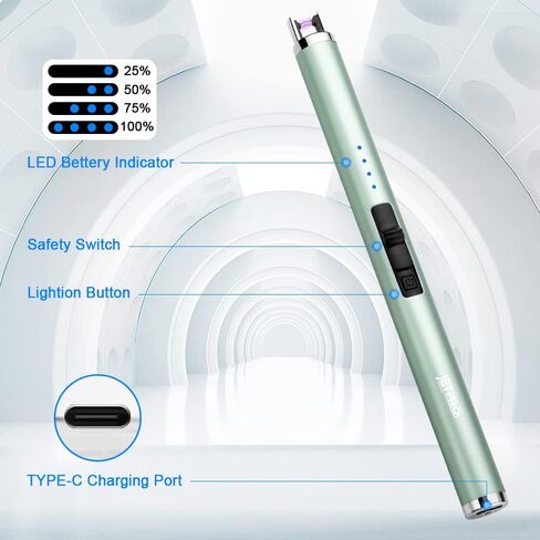 JETPRO USB ولاعة شموع قابلة لإعادة الشحن ولاعة إلكترونية مقاومة للرياح عديمة اللهب مع زر أمان للتخييم والطهي والشواء (أسود) in Kuwait