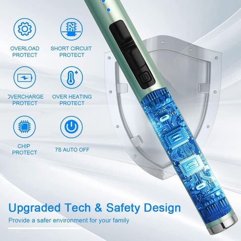 JETPRO USB ولاعة شموع قابلة لإعادة الشحن ولاعة إلكترونية مقاومة للرياح عديمة اللهب مع زر أمان للتخييم والطهي والشواء (أسود) in Kuwait