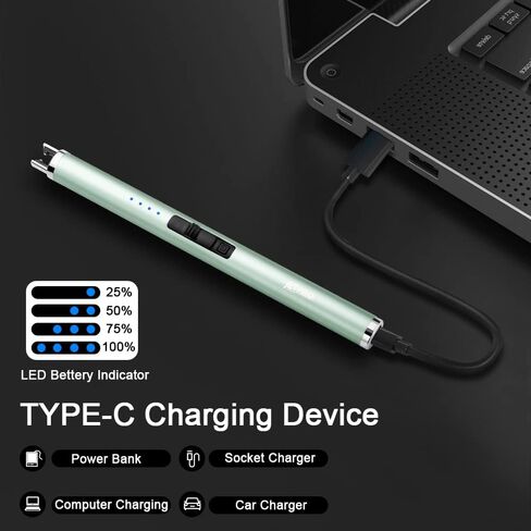 JETPRO USB ولاعة شموع قابلة لإعادة الشحن ولاعة إلكترونية مقاومة للرياح عديمة اللهب مع زر أمان للتخييم والطهي والشواء (أسود) in Kuwait