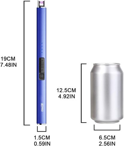 ولاعة كهربائية مقاومة للرياح عديمة اللهب قابلة لإعادة الشحن عبر USB مع قفل أمان للشموع والشواء والتخييم (أرجواني) in Kuwait