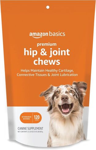 Amazon Basics Premium Dog Hip & Joint Supplement Chews with EPA and DHA, 60 Count (Previously Solimo) in Kuwait