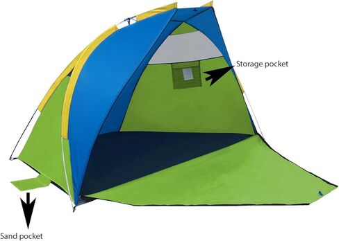 GigaTent Sun Shelter Beach Cabana Tent – Instant Set Up, UV Resistant, Waterproof - 7’ x 4’ with Mesh Windows - Zipper Door Doubles as Floor Extension in Kuwait