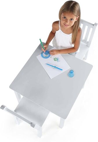 Humble Crew Kids Wood Table and 2 Chairs Set in Kuwait