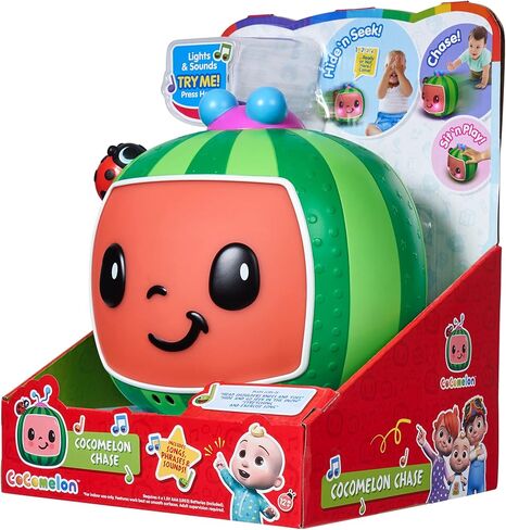 Cocomelon Chase - 3 Ways to Play: Chase, Hide ‘N Seek, Sit ‘N Play - Sensory Play Activities - Plays Clips of Songs, ‘Heads Shoulders Knees and Toes’ & ‘Animal Dance Song’ (CMI0013),Roleplay Toy in Kuwait