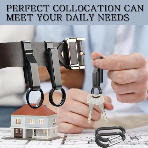 قطعتان من الملحقات التكتيكية لحزام المهام من Musibo، حامل مفاتيح حزام التحمل مع 4 إبزيم على الظهر، حامل مفاتيح، مشبك سلسلة مفاتيح للحزام، ملحقات حزام تكتيكي لحراس السجون في وكالات الإطفاء التابعة للشرطة. in Kuwait