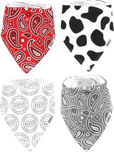 Stadela Baby Adjustable Bandana Drool Bibs, Pack of 4 in Kuwait