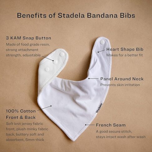 Stadela Baby Adjustable Bandana Drool Bibs, Pack of 4 in Kuwait